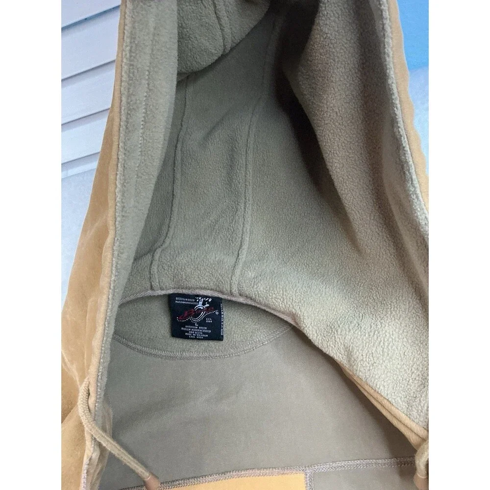 Vintage Buda Gen Brooklyn Breed Patchwork Suede Zip Up Hoodie Jacket Mens Large
